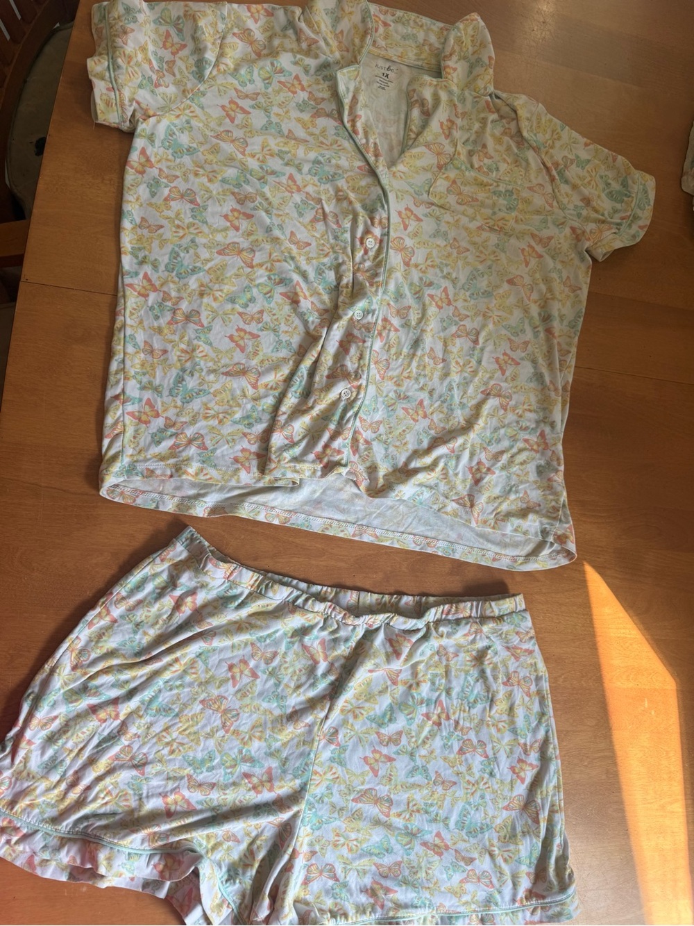 just be Pastel Butterfly Short Pajama Set - Multi Pastel